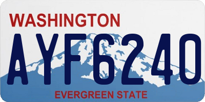 WA license plate AYF6240