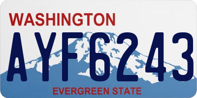WA license plate AYF6243