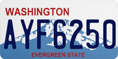 WA license plate AYF6250