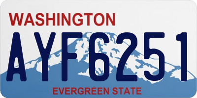 WA license plate AYF6251