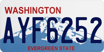 WA license plate AYF6252