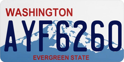 WA license plate AYF6260