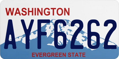 WA license plate AYF6262