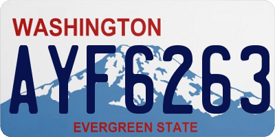 WA license plate AYF6263