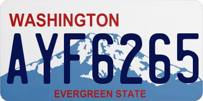 WA license plate AYF6265