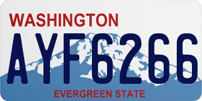 WA license plate AYF6266