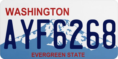 WA license plate AYF6268