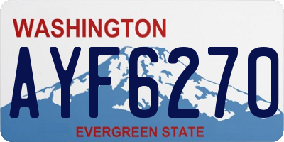 WA license plate AYF6270
