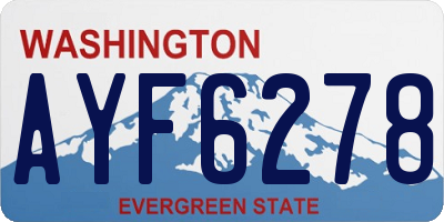 WA license plate AYF6278