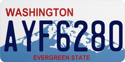 WA license plate AYF6280