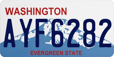 WA license plate AYF6282