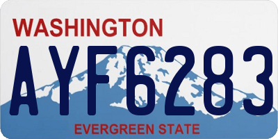 WA license plate AYF6283