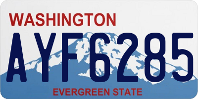 WA license plate AYF6285