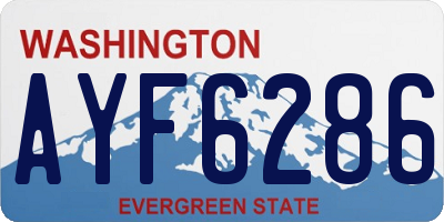 WA license plate AYF6286