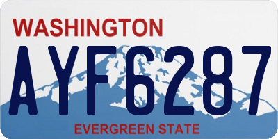 WA license plate AYF6287