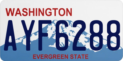 WA license plate AYF6288