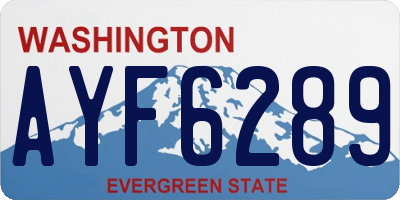 WA license plate AYF6289