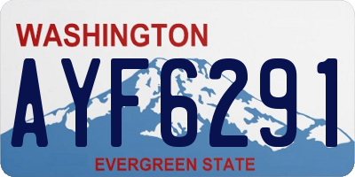 WA license plate AYF6291
