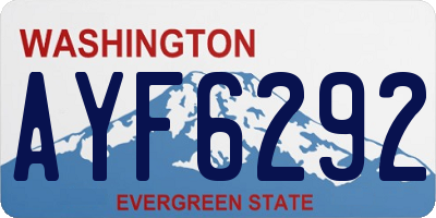 WA license plate AYF6292