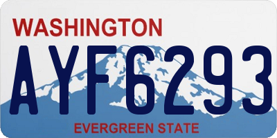 WA license plate AYF6293