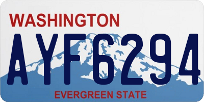 WA license plate AYF6294