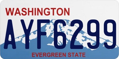 WA license plate AYF6299