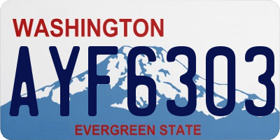 WA license plate AYF6303