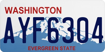 WA license plate AYF6304