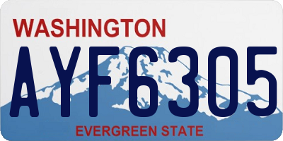 WA license plate AYF6305