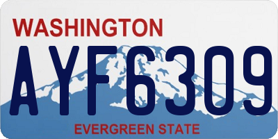 WA license plate AYF6309