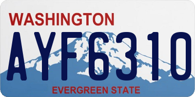 WA license plate AYF6310