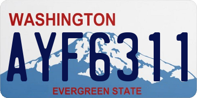 WA license plate AYF6311