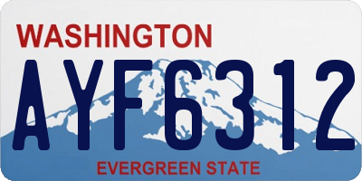 WA license plate AYF6312