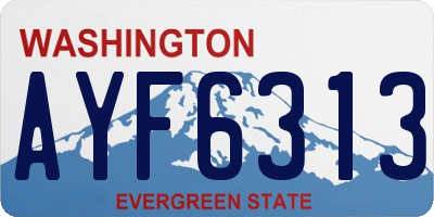 WA license plate AYF6313