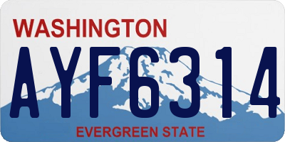 WA license plate AYF6314