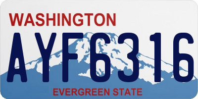 WA license plate AYF6316