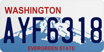 WA license plate AYF6318