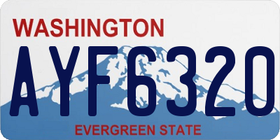 WA license plate AYF6320