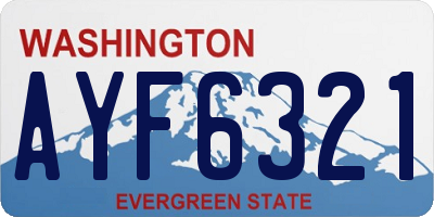 WA license plate AYF6321