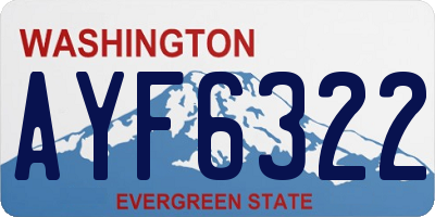 WA license plate AYF6322