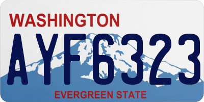 WA license plate AYF6323