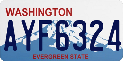 WA license plate AYF6324