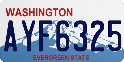 WA license plate AYF6325
