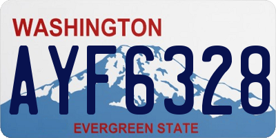 WA license plate AYF6328