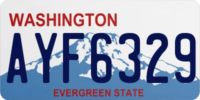 WA license plate AYF6329
