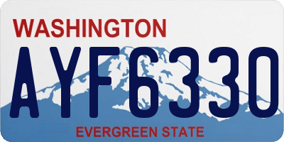 WA license plate AYF6330