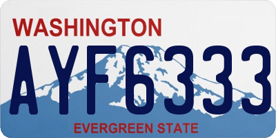 WA license plate AYF6333