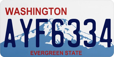 WA license plate AYF6334