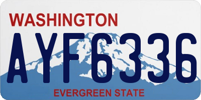 WA license plate AYF6336
