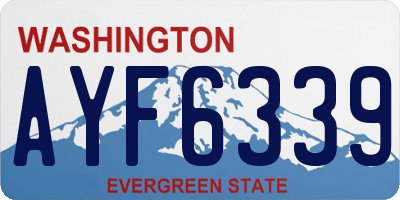 WA license plate AYF6339
